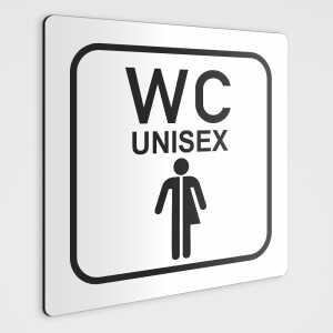 WC Hinweisschild UNISEX, WC Schild 12x12cm