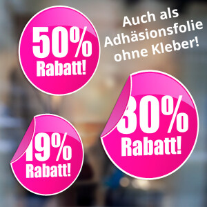 Rabatt Sale Prozente Schaufenstersticker