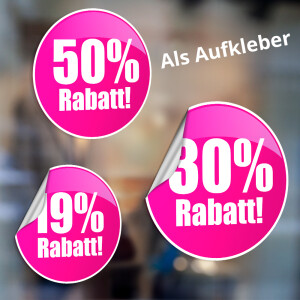 Rabatt Sale Prozente Schaufenstersticker