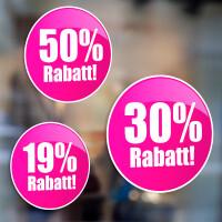 Rabatt Sale Prozente Schaufenstersticker