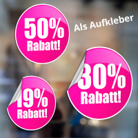 Rabatt Sale Prozente Schaufenstersticker