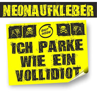 60 Aufkleber Falschparker "PARKIDIOT" in...