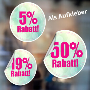 Sale Aufkleber f&uuml;r Schaufenster bestellen