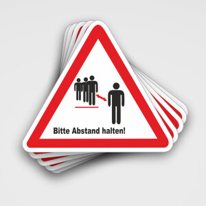 Aufkleber "bitte  Abstand halten"