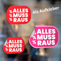 Alles muss raus Aufkleber oder Adh&auml;sionsfolie