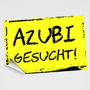 Azubi gesucht Aufkleber als Neonklebefolie