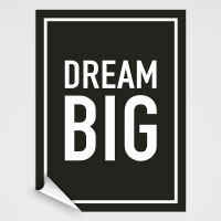 Aufkleber "dream big" schwarz