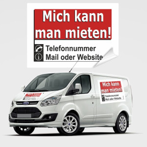 &quot;man kann mich mieten&quot; Schild oder Aufkleber