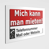 "man kann mich mieten" Schild oder Aufkleber