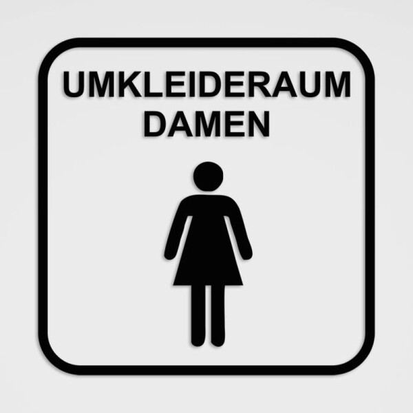 Umkleidekabinen Schild Damen, Aufkleber Symbol Umkleide, im Folienschnitt