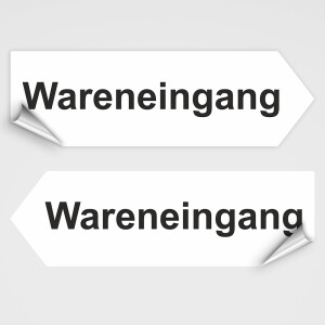 Wareneingang Richtungspfeil als Schild oder Aufkleber