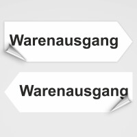 Warenausgang Richtungspfeil als Schild oder Aufkleber