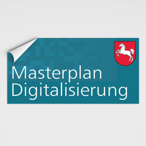 Aufkleber Masterplan Digitalisierung, stark haftend