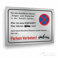 Einfahrt freihalten Schild Singen und Klatschen Schild...