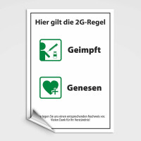 2G-Regel Hinweis Schild im DIN A4 Format