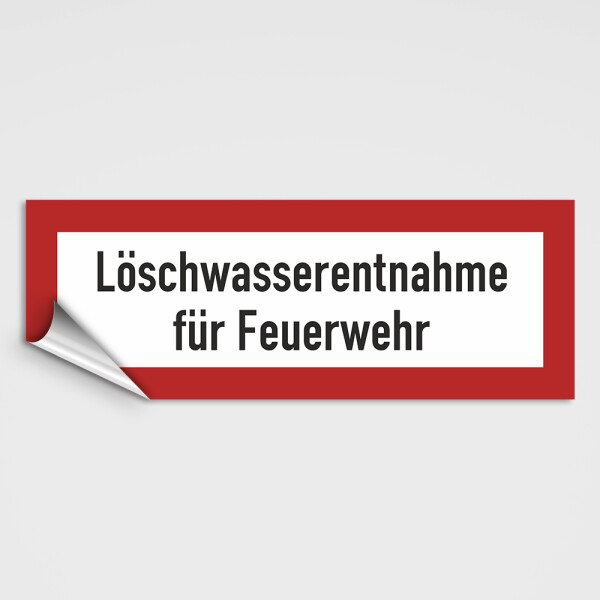 Aufkleber Löschwasserentnahme für Feuerwehr nach DIN 14461-2, DIN 4066 und DIN 14462