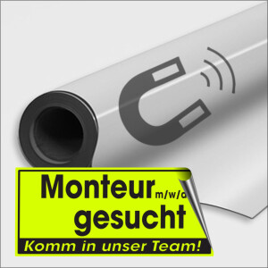 Monteur gesucht Magnetschild in Neongelb