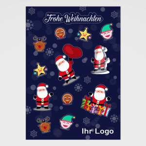 Stickerbogen &quot;Santa Claus&quot; mit Logo drucken