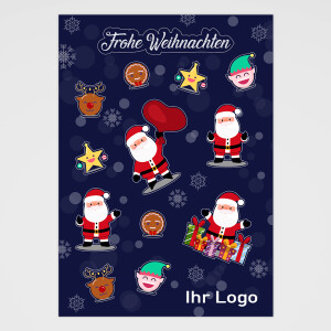 Stickerbogen &quot;Santa Claus&quot; mit Logo drucken