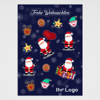 Stickerbogen "Santa Claus" mit Logo drucken