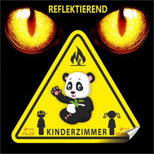 Reflektierender Kinderzimmeraufkleber f&uuml;r mehr Sicherheit im Brandfall von der Feuerwehr empfohlen!