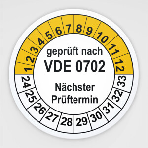 Pr&uuml;fplaketten Gepr&uuml;ft nach VDE 0702