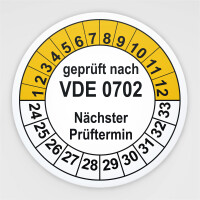 Prüfplaketten Geprüft nach VDE 0702