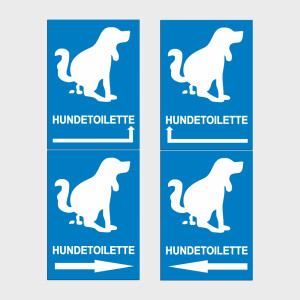 Schild Hundetoilette DIN A4 - optionaler Richtungspfeil