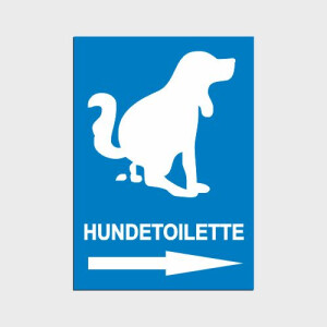 Schild Hundetoilette DIN A4 - optionaler Richtungspfeil