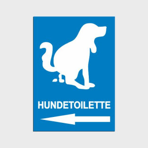 Schild Hundetoilette DIN A4 - optionaler Richtungspfeil