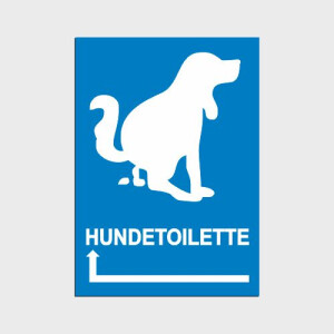 Schild Hundetoilette DIN A4 - optionaler Richtungspfeil