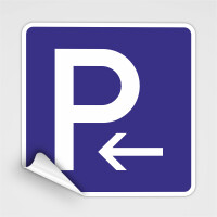 Parkplatz Aufkleber links