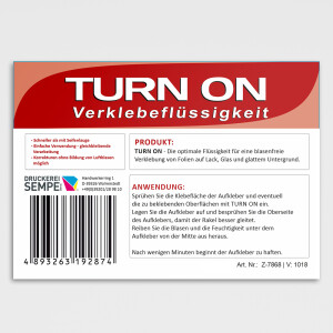 TURN ON - Die perfekte Verklebefl&uuml;ssigkeit f&uuml;r PVC Folien 250 ml