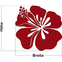 Autoaufkleber Hibiskus Bl&uuml;te (als Paar geliefert)