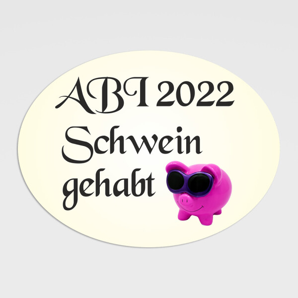 Abituraufkleber "Schwein gehabt"