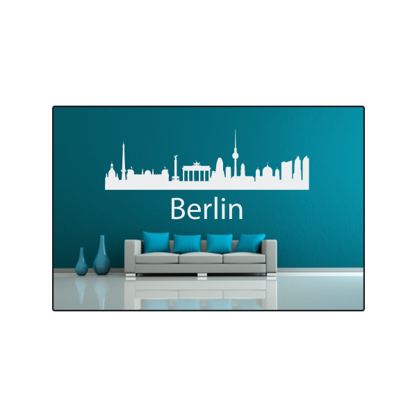 Wandtattoo "Stadt Skyline Städteskyline Silhouette BERLIN"