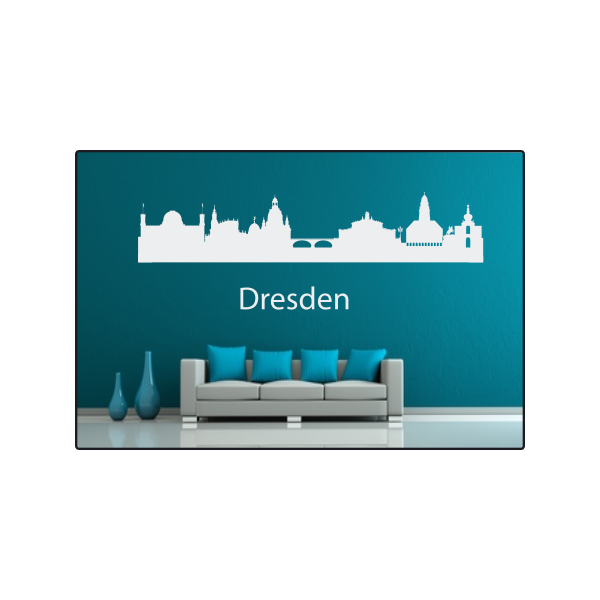 Wandtattoo "Stadt Skyline Städteskyline Silhouette DRESDEN"