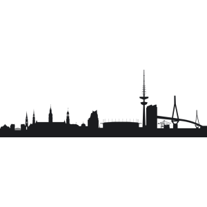 Wandtattoo &quot;Stadt Skyline St&auml;dteskyline Silhouette HAMBURG&quot;