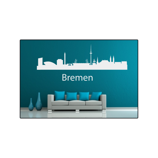 Wandtattoo "Stadt Skyline Städteskyline Silhouette BREMEN"