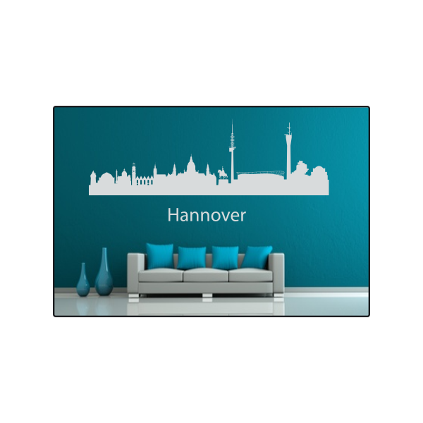 Wandtattoo "Stadt Skyline Städteskyline Silhouette HANNOVER"