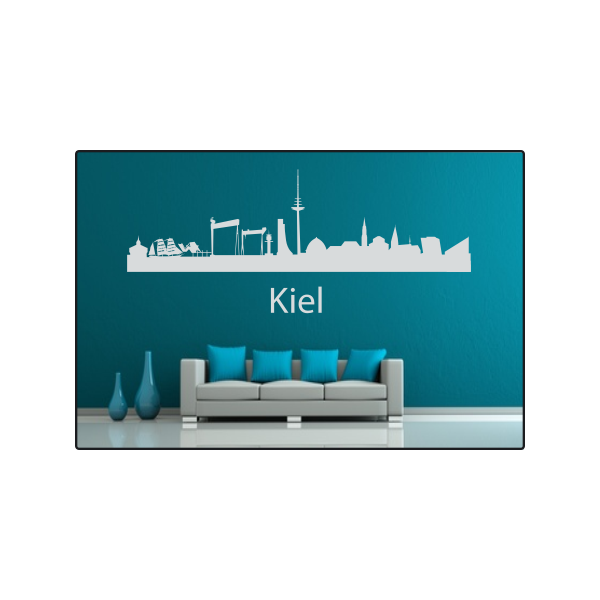 Wandtattoo "Stadt Skyline Städteskyline Silhouette KIEL"