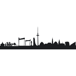 Wandtattoo &quot;Stadt Skyline St&auml;dteskyline Silhouette KIEL&quot;