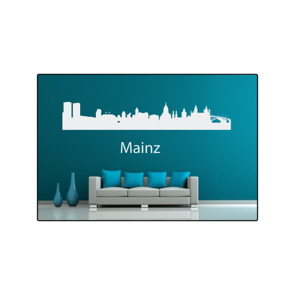 Wandtattoo "Stadt Skyline Städteskyline Silhouette MAINZ"