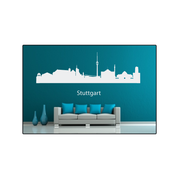 Wandtattoo "Stadt Skyline Städteskyline Silhouette STUTTGART"