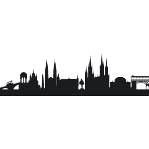 Wandtattoo &quot;Stadt Skyline St&auml;dteskyline Silhouette WIESBADEN&quot;