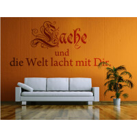 Wandtattoo Bad "Lache und die Welt..."