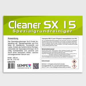 CLEANER SX15 - Spezialreiniger 250 ml Spr&uuml;hflasche