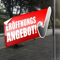 Eröffnungsangebot als Aufkleber sowie...