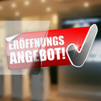 Eröffnungsangebot als Aufkleber sowie...