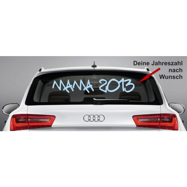 Aufkleber für Autos - Scheibe "MAMA 20__" (Wunschjahr)